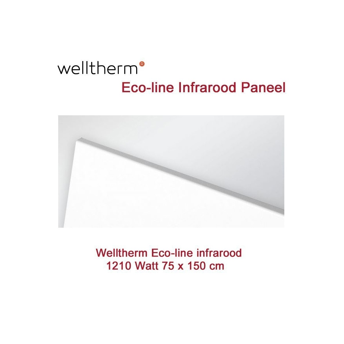 Welltherm Ecoline Metaal infrarood paneel, 1210 Watt, 75 x 150cm|Luchtreinigeronline