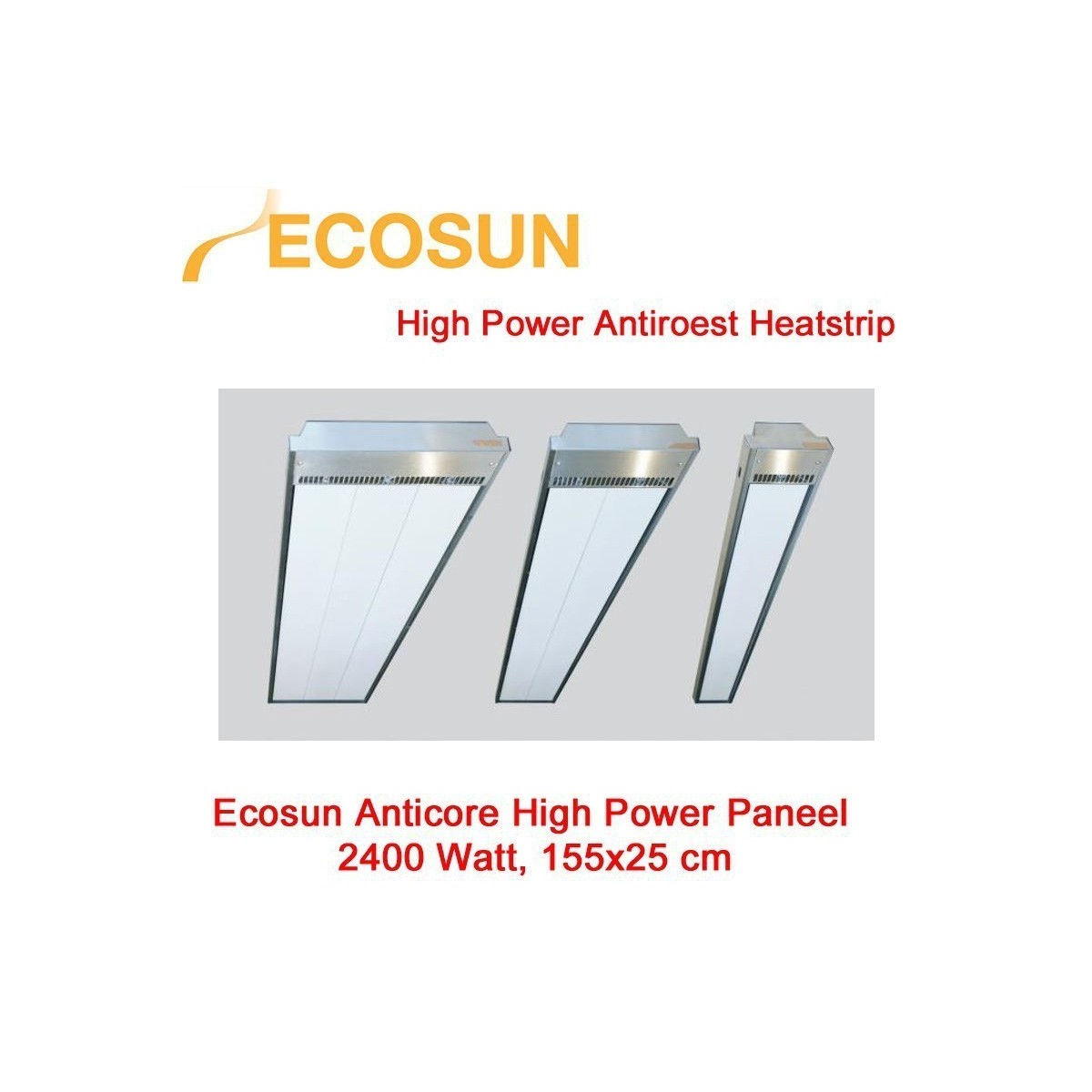 Ecosun Anticore hoge temperatuur paneel, 2400 Watt|Luchtreinigeronline