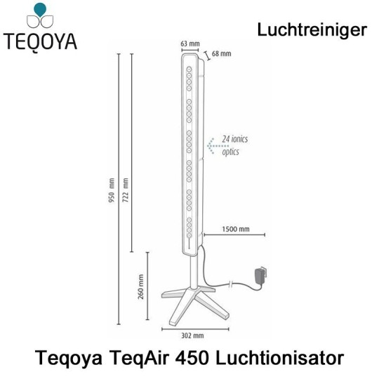 Teqoya TeqAir 450 Luchtionisator Antraciet|Luchtreinigeronline