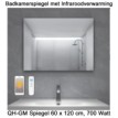 QH-GM Spiegel infrarood verwarming 60 x 120 cm 700 Watt|Luchtreinigeronline