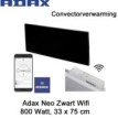 Adax Neo Wifi H08 Zwart Paneel 800 Watt 33 x 75 cm Ecodesign|Luchtreinigeronline