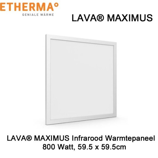 Etherma Lava Maximus infrarood paneel 800 Watt 59.5 x 59.5 cm|Luchtreinigeronline