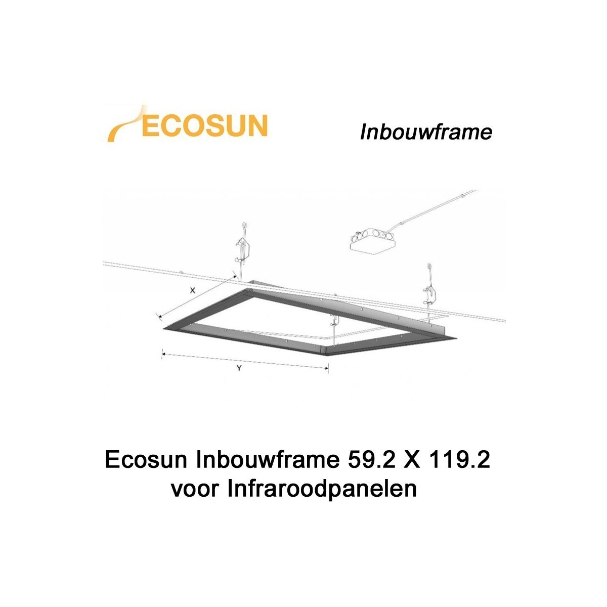 Ecosun Inbouwframe voor 59,2 x 119,2cm Infraroodpanelen|Luchtreinigeronline