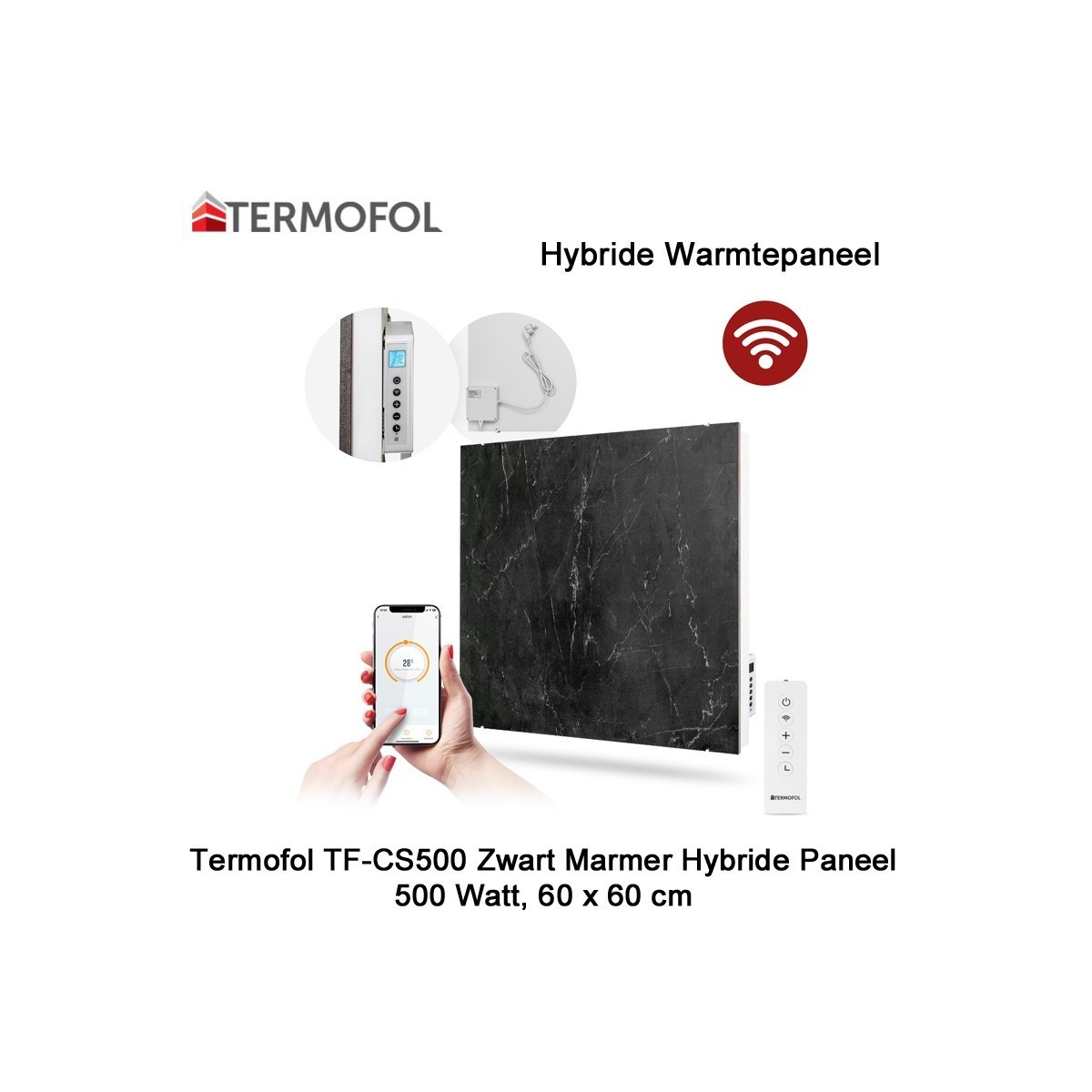 Termofol TF-CS500-02 Keramisch Hybride infrarood Paneel met wifi, 500 Watt, 60 x 60 cm|Luchtreinigeronline