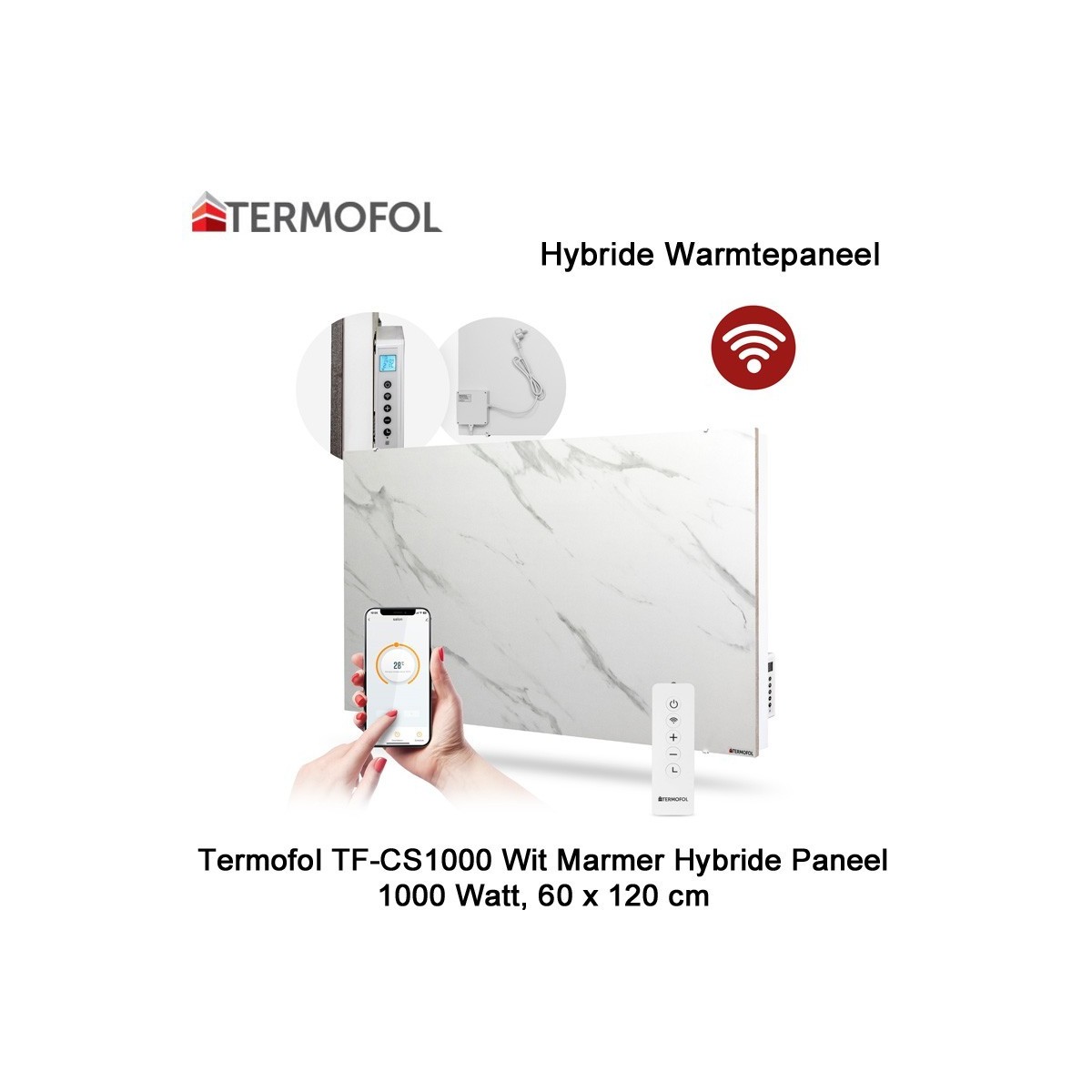 Termofol TF-CS1000-01 Keramisch Hybride infrarood Paneel met wifi, 1000 Watt, 60 x 120 cm|Luchtreinigeronline
