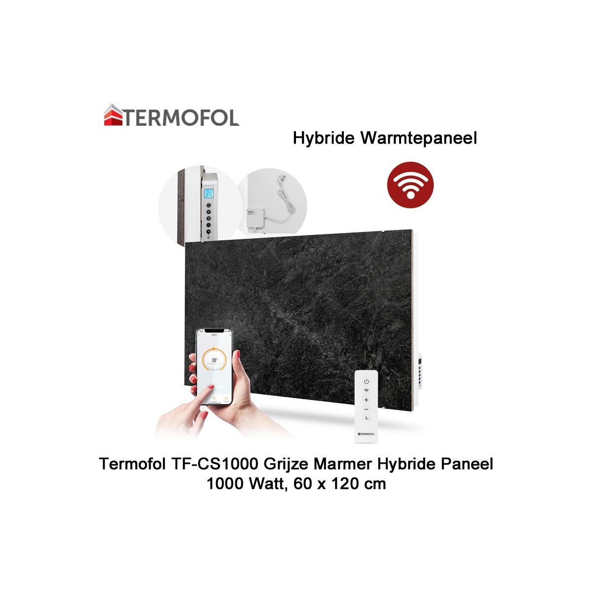 Termofol TF-CS1000-03 Keramisch Hybride infrarood Paneel met wifi, 1000 Watt, 60 x 120 cm|Luchtreinigeronline