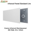 Ecaros Infrarood warmtepaneel 360 Watt 30 x 120 cm|Luchtreinigeronline
