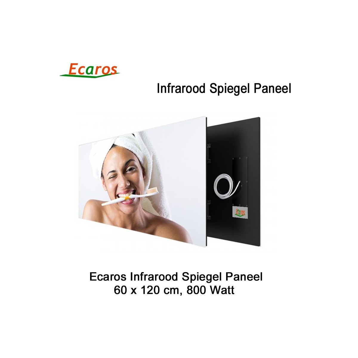 Ecaros Spiegel Infrarood Warmtepaneel 800 Watt 120 x 60 cm|Luchtreinigeronline
