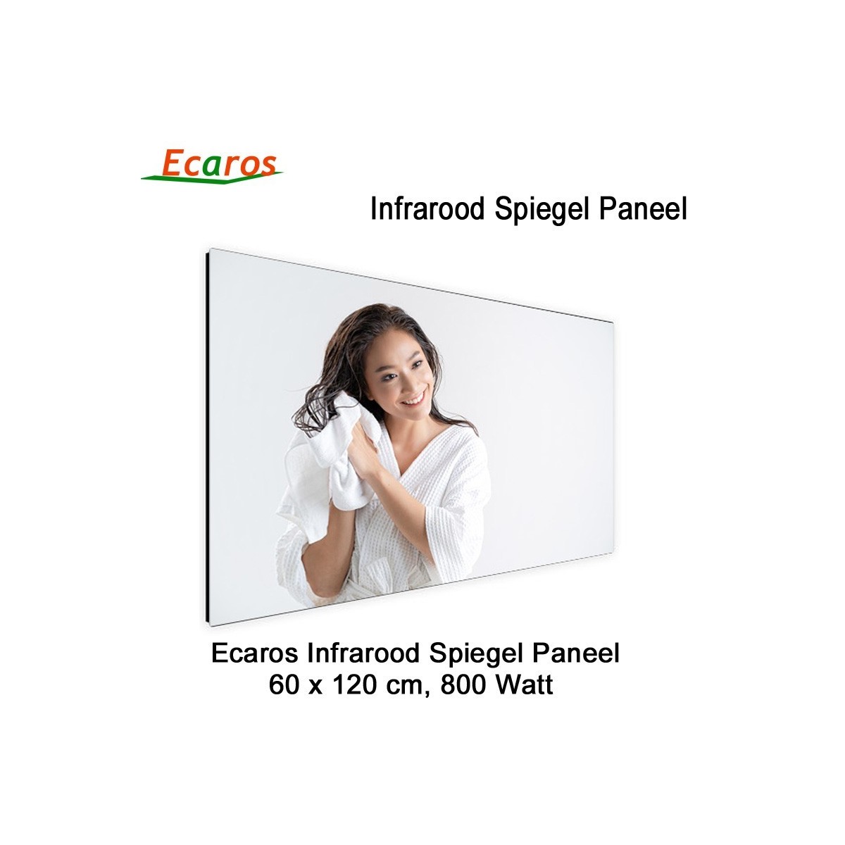 Ecaros Spiegel Infrarood Warmtepaneel 800 Watt 120 x 60 cm|Luchtreinigeronline