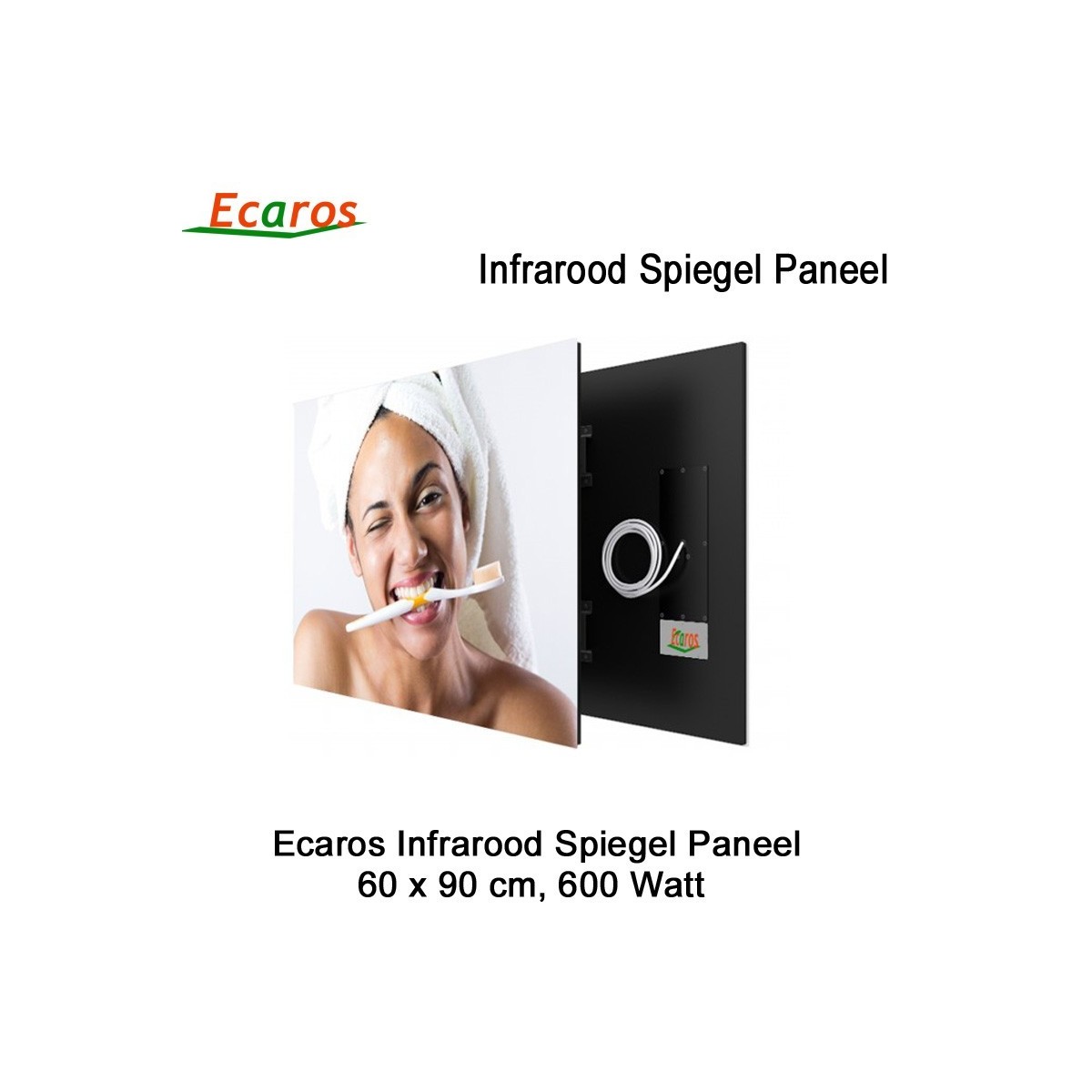 Ecaros Spiegel Infrarood Warmtepaneel 600 Watt 60 x 90 cm|Luchtreinigeronline