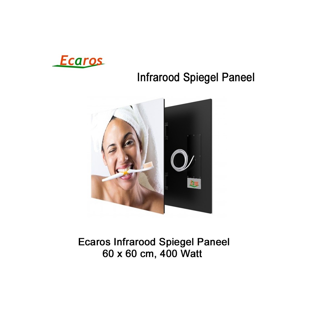 Ecaros Spiegel Infrarood Warmtepaneel 400 Watt 60 x 60 cm|Luchtreinigeronline