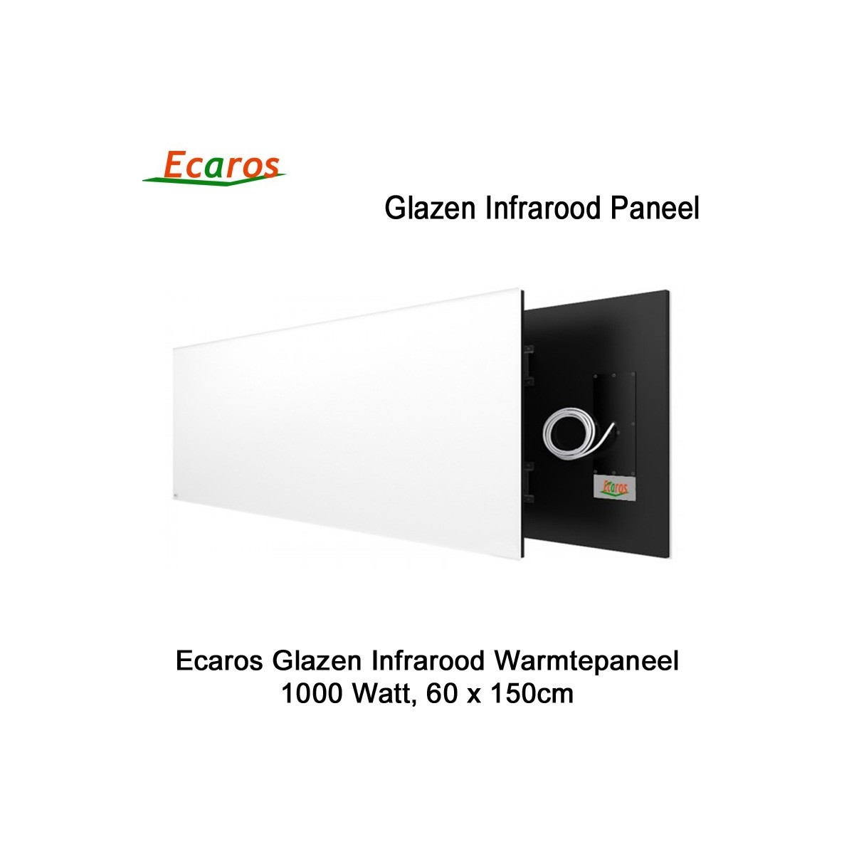 Ecaros Glazen Infrarood Warmtepaneel 1000 Watt wit glans 60 x 150 cm|Luchtreinigeronline
