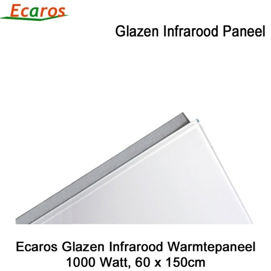 Ecaros Glazen Infrarood Warmtepaneel 1000 Watt wit glans 60 x 150 cm|Luchtreinigeronline