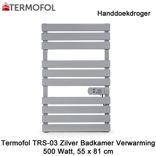 Termofol TRS-03 zilver handdoekdroger 500 Watt|Luchtreinigeronline