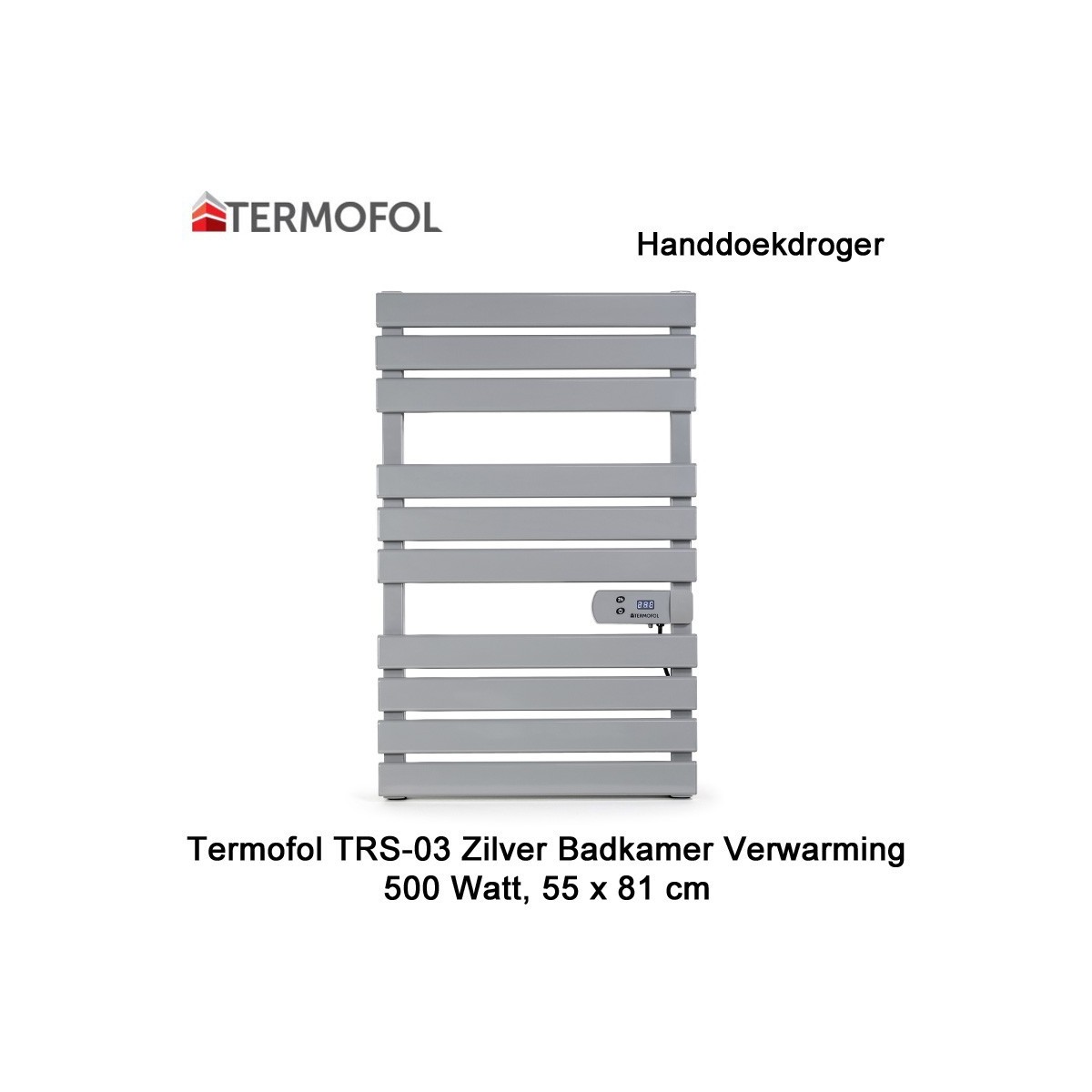 Termofol TRS-03 zilver handdoekdroger 500 Watt|Luchtreinigeronline