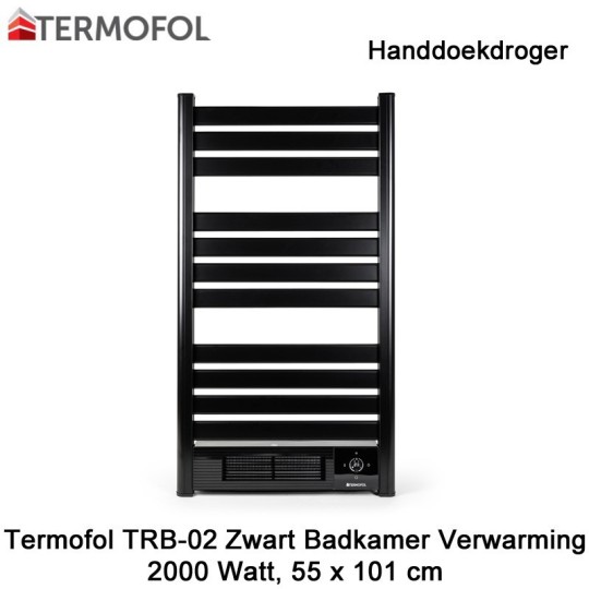 Termofol TRB-02 zwart handdoekdroger 2000 Watt|Luchtreinigeronline