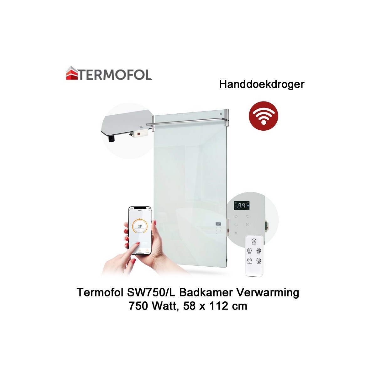Termofol TF-SW750/L handdoekdroger, 750 watt, 58 x 112 cm|Luchtreinigeronline