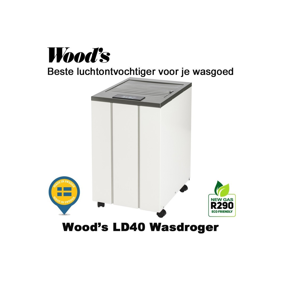 Woods LD40 Wasdroger & Luchtontvochtiger tot 100 m²|Luchtreinigeronline