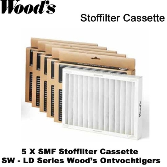 5 x Woods SMF Stoffiltercassette voor SW-serie|Luchtreinigeronline