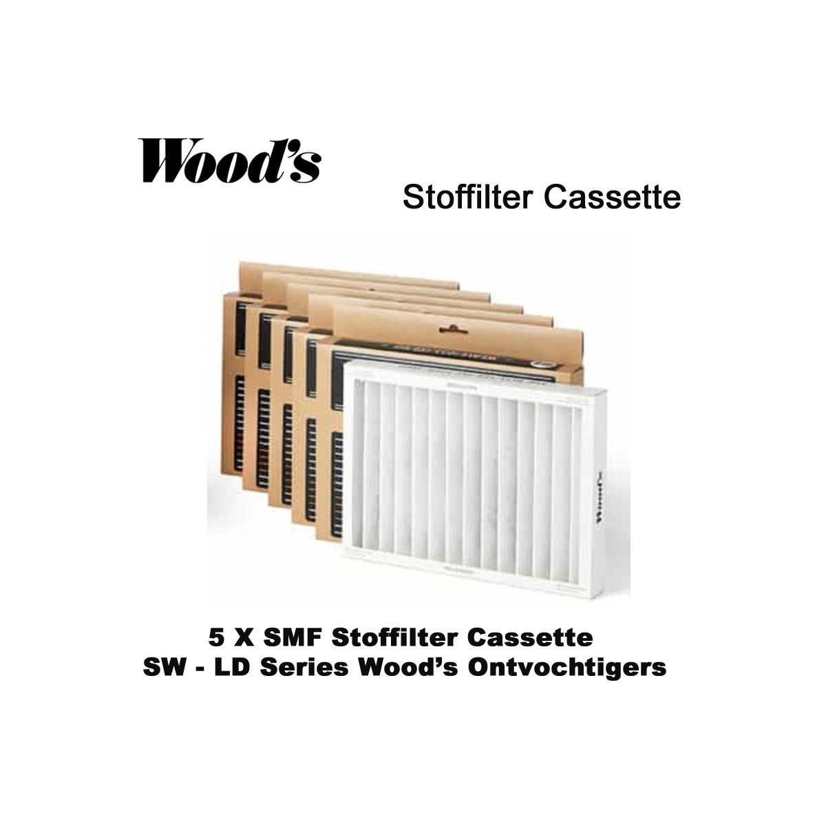 5 x Woods SMF Stoffiltercassette voor SW-serie|Luchtreinigeronline