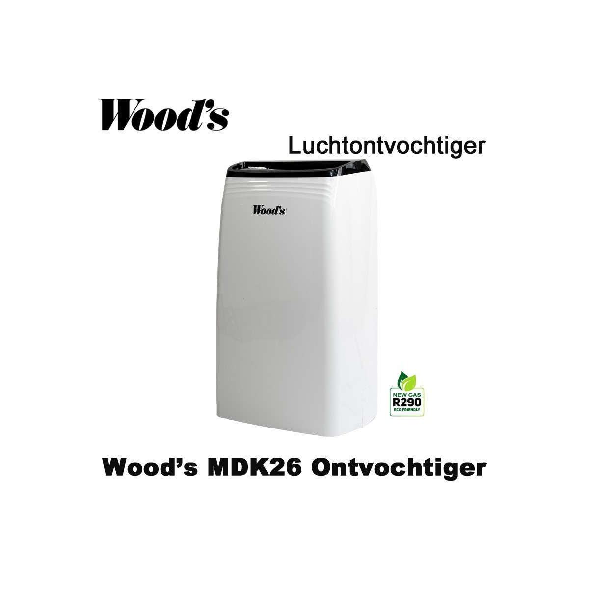 Woods MDK26 Luchtontvochtiger, tot 120 m²|Luchtreinigeronline