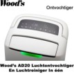 Woods AD20 ontvochtiger en luchtreiniger in één, tot 100m²|Luchtreinigeronline