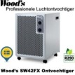 Woods SW42FX professionele luchtontvochtiger, kleur metallic 200 m²|Luchtreinigeronline