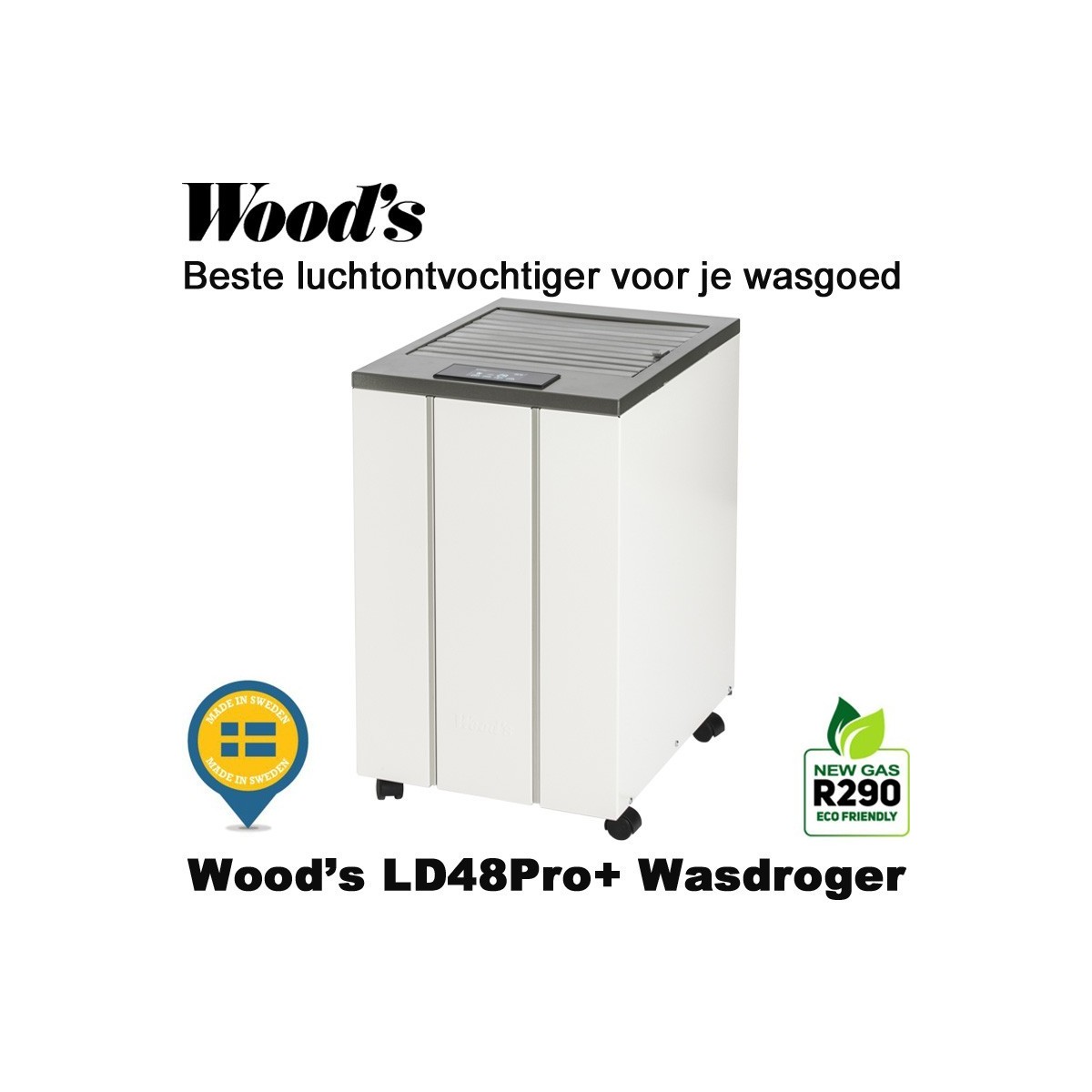 Woods LD48Pro+ Wasdroger & Luchtontvochtiger tot 195 m²|Luchtreinigeronline