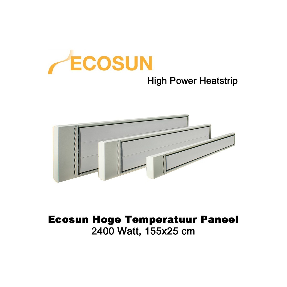Ecosun hoge temperatuur paneel 2400W, 155x25 cm|Luchtreinigeronline