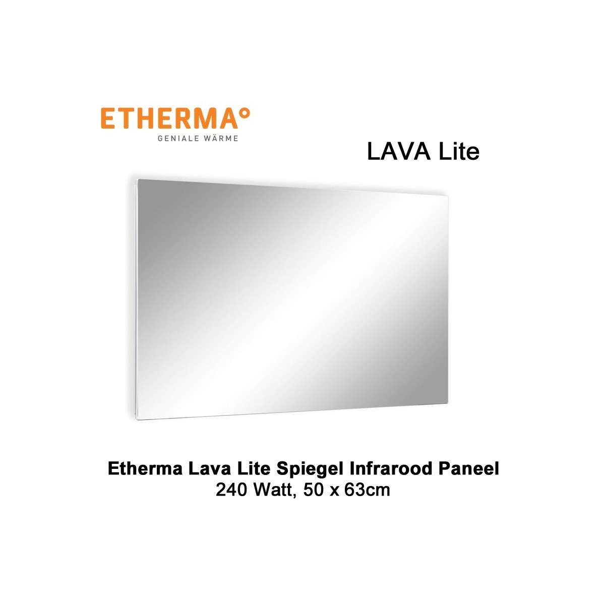 Etherma Lava Lite spiegel infrarood paneel, 240 Watt, 50 x 63 cm|Luchtreinigeronline
