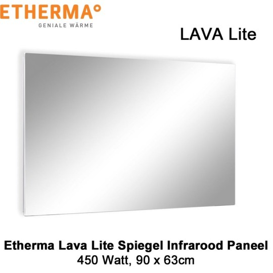 Etherma Lava Lite spiegel infrarood paneel, 450 Watt, 90 x 63 cm|Luchtreinigeronline