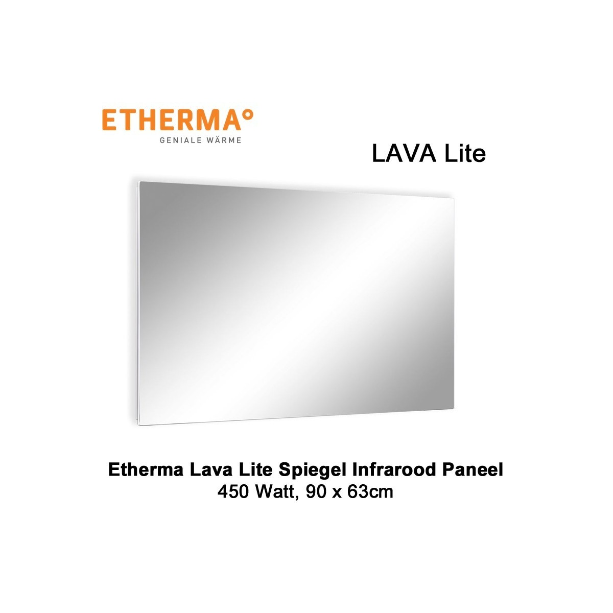 Etherma Lava Lite spiegel infrarood paneel, 450 Watt, 90 x 63 cm|Luchtreinigeronline