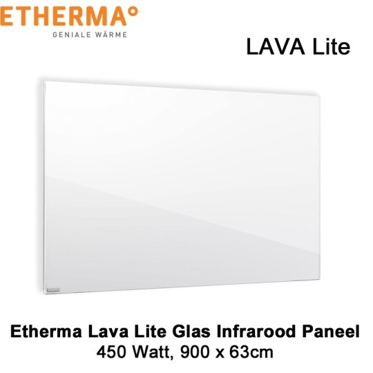 Etherma Lava Lite wit glazen infrarood paneel, 450 Watt, 90 x 63 cm|Luchtreinigeronline