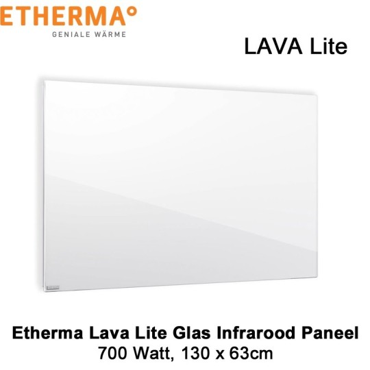 Etherma Lava Lite wit glazen infrarood paneel, 700 Watt, 130 x 63 cm|Luchtreinigeronline