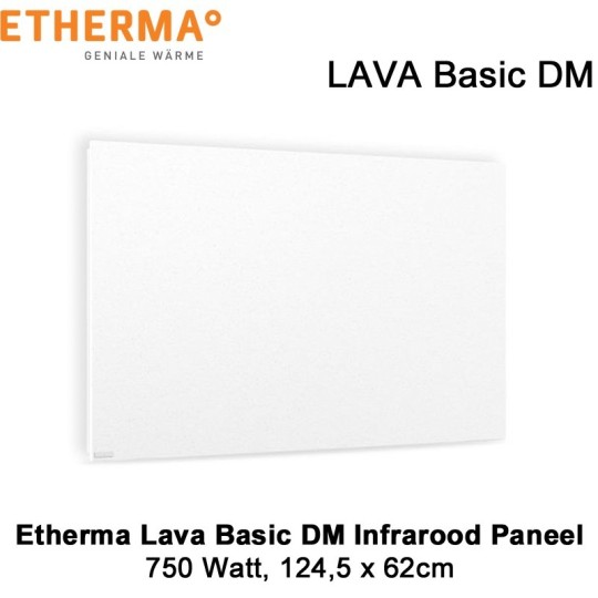 Etherma Lava Design Basic DM infrarood paneel 750 Watt 124,5 x 62 cm|Luchtreinigeronline