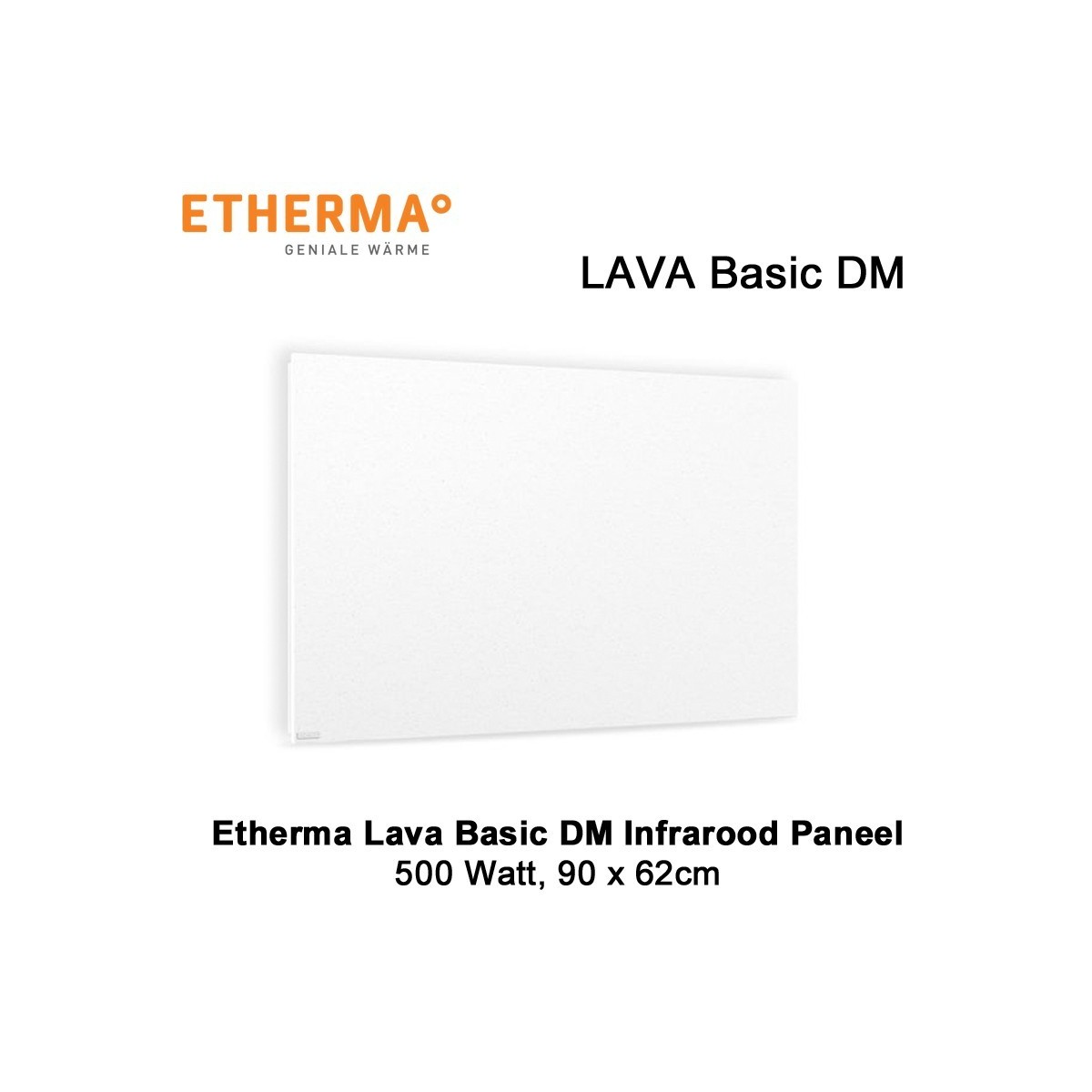Etherma Lava Design Basic DM infrarood paneel 500 Watt 90 x 62 cm|Luchtreinigeronline