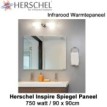 Herschel Inspire spiegel infrarood paneel 750 Watt, 90 x 70 cm|Luchtreinigeronline