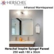 Herschel Inspire spiegel infrarood paneel 250 Watt, 60 x 30 cm|Luchtreinigeronline