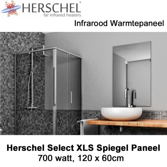 Herschel Select XLS spiegel infrarood paneel 700 Watt 60x120 cm|Luchtreinigeronline