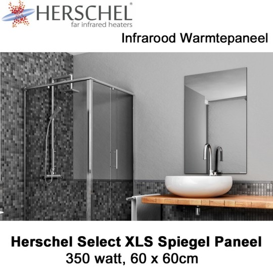 Herschel Select XLS spiegel infrarood paneel 350 Watt 60x60 cm|Luchtreinigeronline