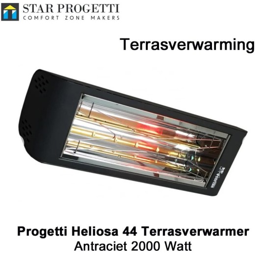 Progetti Heliosa 44 Antraciet hoge capaciteit terrasverwarmer 2000Watt|Luchtreinigeronline