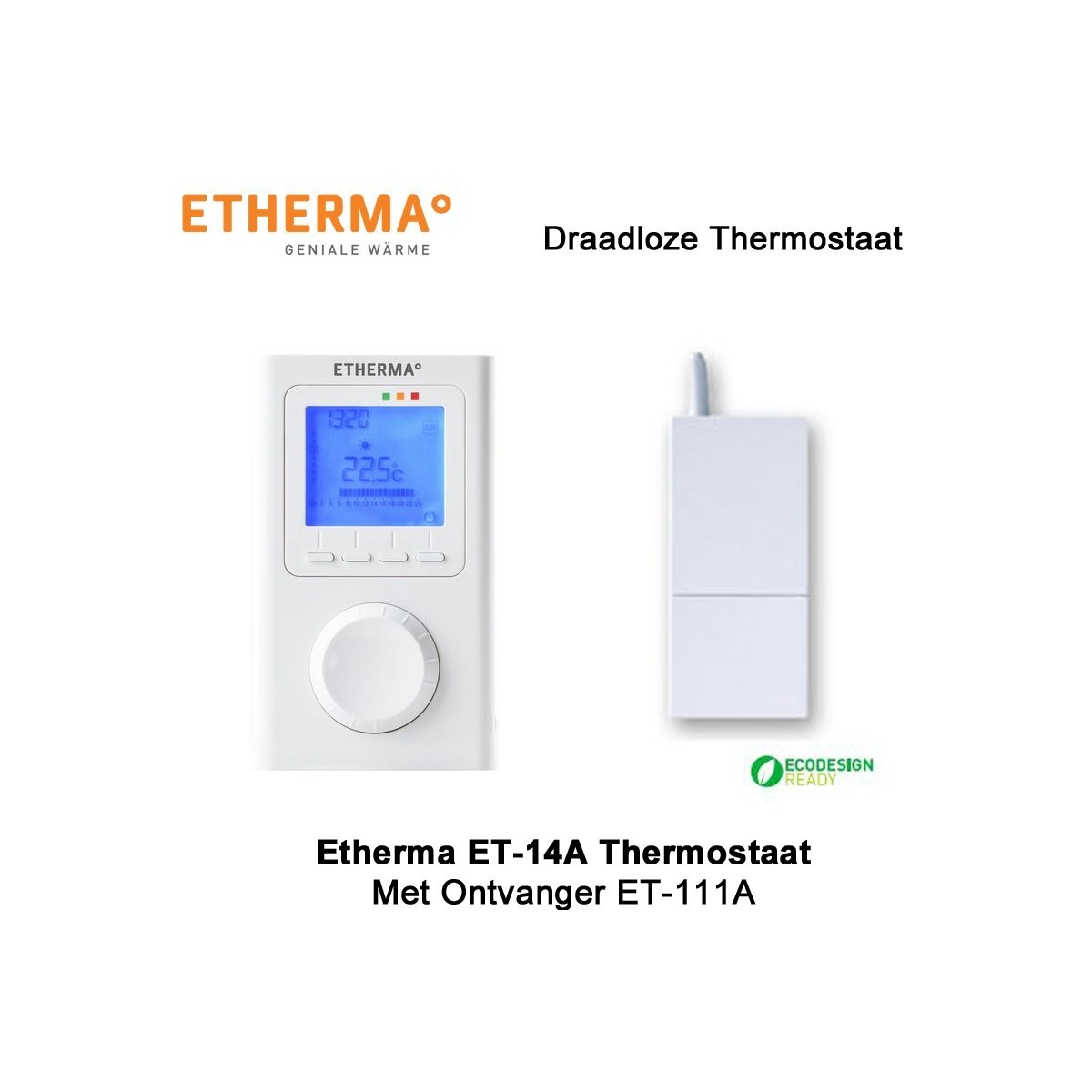 Etherma Lava ET-14A klokthermostaat met ontvanger ET-111A|Luchtreinigeronline