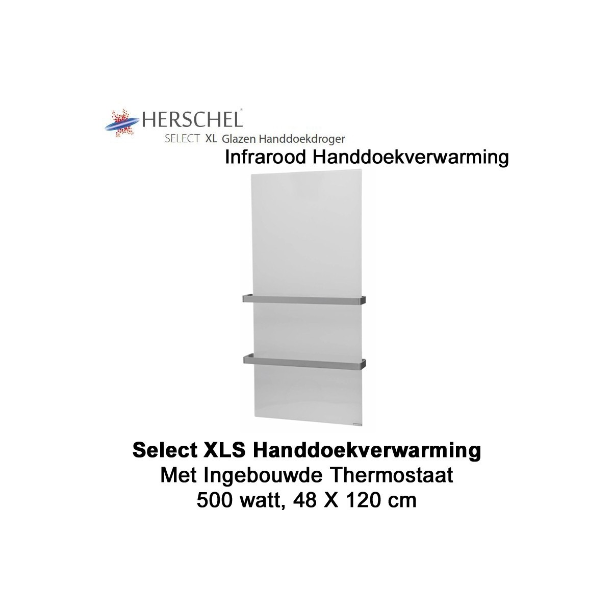 Herschel Select XLS Infrarood Handdoekverwarming, 500 Watt, 48 x 120 cm|Luchtreinigeronline