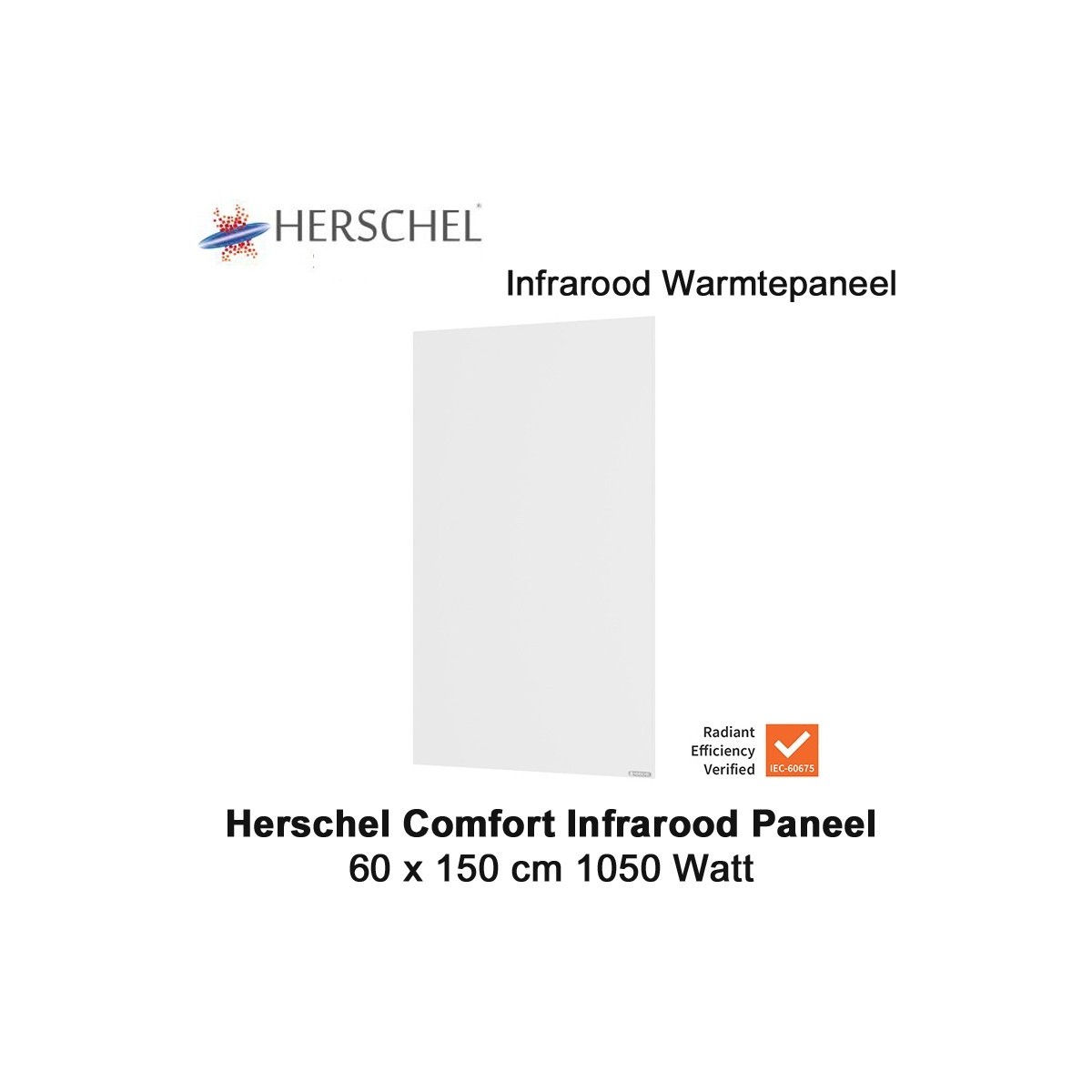 Herschel Comfort infrarood paneel 1050 Watt, 60 x 150 cm|Luchtreinigeronline