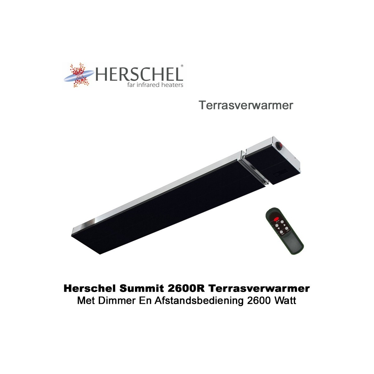 Herschel Summit 2600R terrasverwarmer met dimmer en afstandsbediening 2600 Watt|Luchtreinigeronline