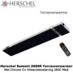Herschel Summit 2600R terrasverwarmer met dimmer en afstandsbediening 2600 Watt|Luchtreinigeronline