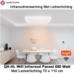 QH-HL Wifi Infraroodpaneel 680 Watt met ledverlichting en thermostaat, 70 x 110 cm|Luchtreinigeronline