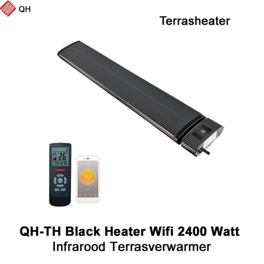 QH-TH Black Heater Wifi Infrarood Terrasverwarmer 2400 Watt|Luchtreinigeronline