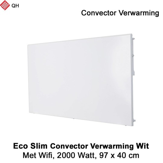 QH Eco Slim wit Convector Verwarming Wifi, 2000 Watt|Luchtreinigeronline