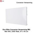 QH Eco Slim wit Convector Verwarming Wifi, 2000 Watt|Luchtreinigeronline